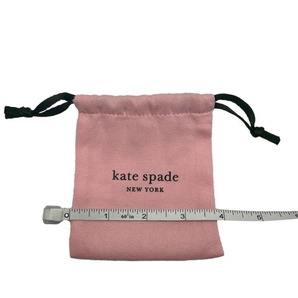 Kate Spade Small Pink Black Foil Pink Drawstring Jewelry Accessories Dust Bags - Picture 3 of 4